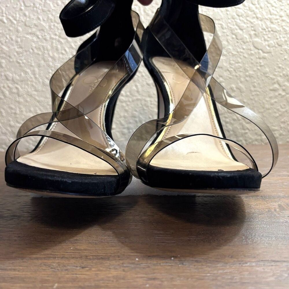 Jessica Simpson Dalechi Black Clear Strap Stiletto Heels Sandals Size 10M - Picture 6 of 10